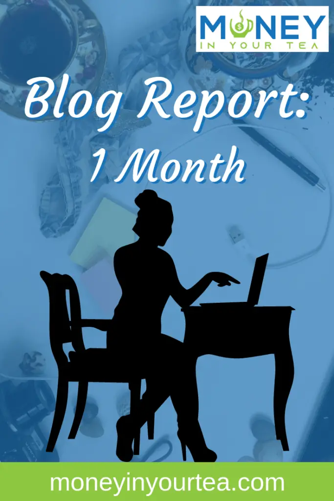 Blog report for Money In Your Tea at 1 month.  Includes discount codes to boost your blog too!
#personalfinanceblog #personalfinance #discount #startablog #makemoney