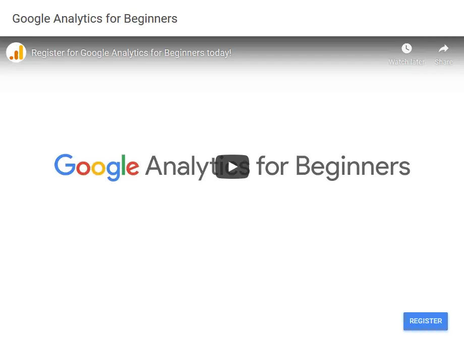 Google Analytics for Beginners video produced by Google. An essential tool for looking at blog traffic.