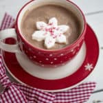 Cinnamon Hot Chocolate Mix, made in red mug