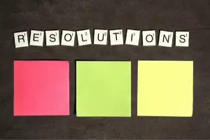 Resolutions spelled in scrabble tiles